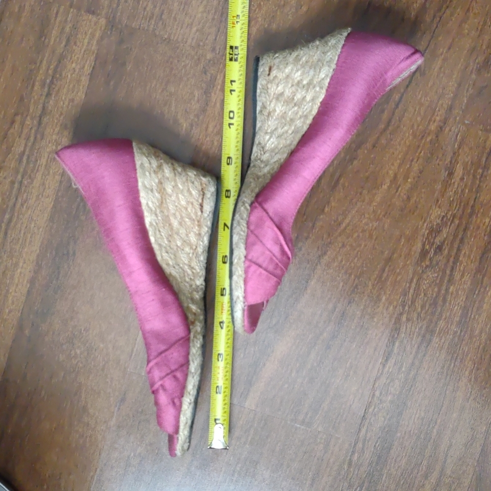 Life Stride Wedges Size 6 Womens Cloth Jute Rope Shoes Dressy Casual Pink